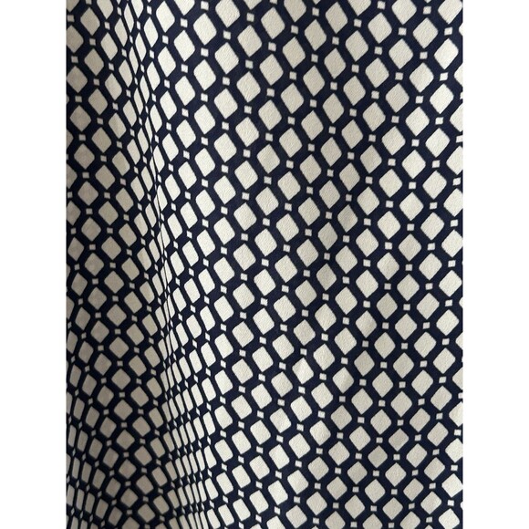 Adrianna Papell Size Large Navy Print V-neck Pullover Blouse Office - Picture 7 of 7